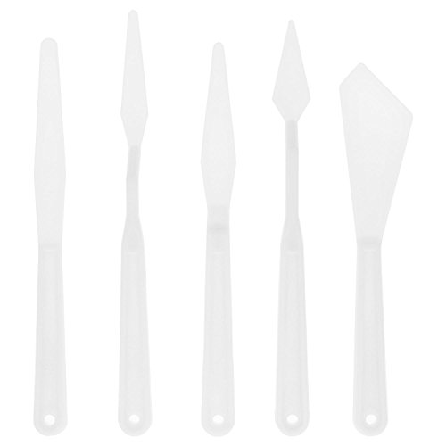 US Art Supply 5-Piece Plastic Artist Palette Knife Set