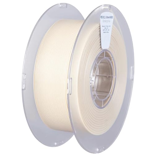PEI Ultem 9085 Filament 1.75mm, 3D Printer Filament 1kg Spool, Natural, Heat Resistant High Strength High Toughness Flame Retardant Chemical Resistant
