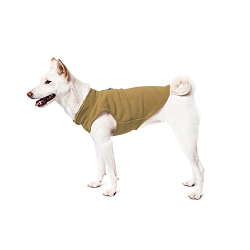 Image of Gooby Fleece Vest Dog Sweater - Clay, Medium - Warm Pullover Fleece Dog Jacket with O-Ring Leash - Winter Small Dog Sweater Coat - Cold Weather Dog Clothes for Small Dogs Boy or Girl (Pack of 2)