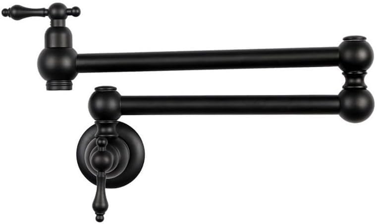 Robinet d'eau froide mural pliable, mitigeur rotatif noir pour évier de cuisine