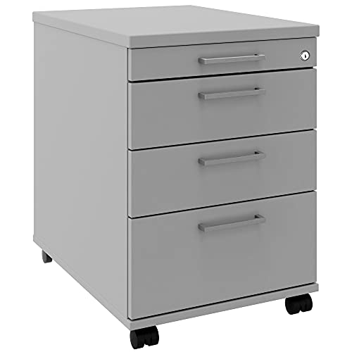 Profi Rollcontainer 60cm tief Perlgrau Rollschrank Büro Container Optima Cover