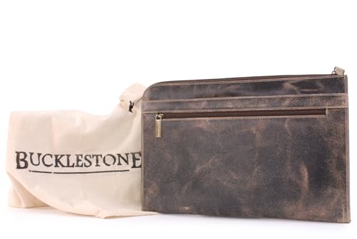 Bucklestone, Men's Leather A4 Zip Conference Folder, Document Holder With Card & Pen Pockets, Fits Tablet, Retractable Handle - Image 2