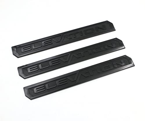Image of 6Pcs Sierra Elevation 4x4 Emblem 3D Rear Tailgate Door Badge Nameplate Letter Sticker Decal Replacement for 2019-2022 Sierra 1500 2500HD 3500HD (Matte Black)