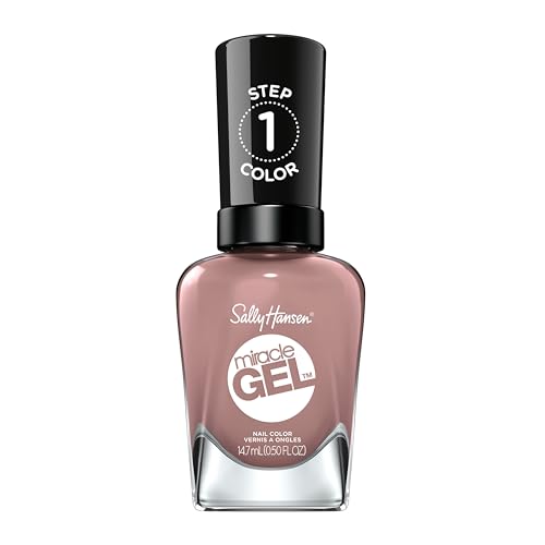 Sally Hansen Miracle Gel Salon Quality Nail Polish | Gel-Like Formula, Two-Step System, No UV Light Needed, Long Lasting | Semi-opaque | 494 Love Me Lilac | Dusty Lilac Nail Polish