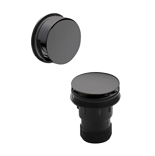 nuie E727 Wastes Modern Bathroom Click Clack Bath Waste with Easyclean Removable Grid, 70mm, Brushed Gun Metal