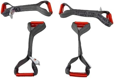 8 Point Heavy Duty Grey Diamond Weave 18' Strap Kit for Rollback/Flatbed Tie Downs with 12" Chain Tail