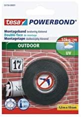 Tesa 55750-00001-00 Taśma Montażowa, Czarny, 1.5 m x 19 mm