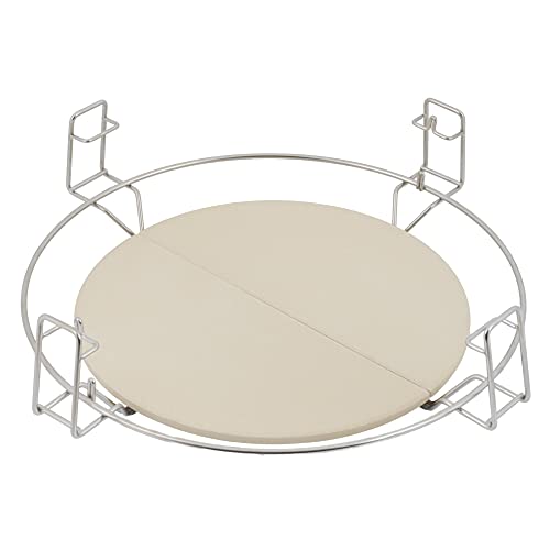 BBQ-Toro Sistema de Ahumado de Acero Inoxidable para Barbacoa Portátil de Ø 54 cm | Apto para Barbacoas Weber de Ø 57 cm y Muchas más | Parrilla con 3 Niveles y Piedra de Pizza