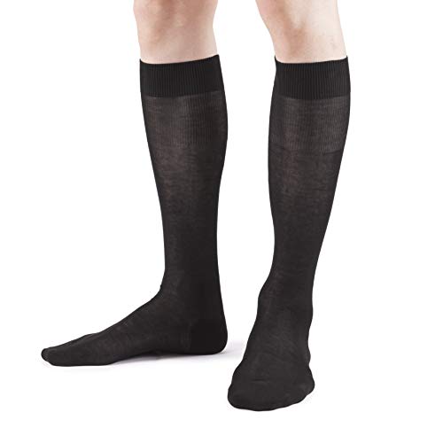 Ciocca 100% Filo Scozia Cotton Knee High Dress Men's Socks - 5 Pairs - Made in Italy