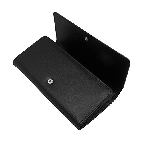 (Mysticism moth dead Head, skull, moon, stars) women's Patterned Leather Buckle Trifold Wallet Bag Pouch Holster With Credit Card Holder insurance for smartphones3