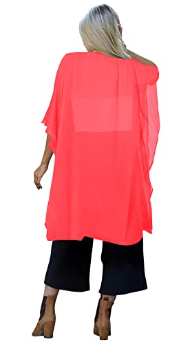 Image of Indian Trendy Women's Solid Puff Sleeve Kimono Long Cardigan Loose Cover Up Casual Blouse Top Chiffon