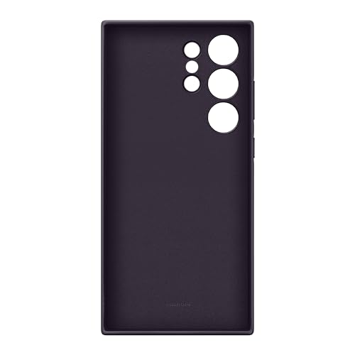 Image of SAMSUNG Galaxy S24 Ultra Vegan Leather Phone Case, Protective Cover with Soft Touch, Elegant Design, Scratch Protection, US Version, GP-FPS928HCAVW, Dark Violet