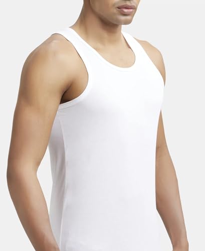 Jockey Men's Super Combed Cotton Round Neck Sleeveless Regular Fit Vest with Extended Length for Easy Tuck (Pack of 2) - Image 7