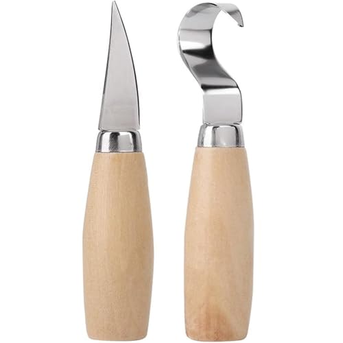 Image of Wood Carving Tools, 2Pcs Carving Set for Whittling Wood Crafts, Wood Carving Tools Set,Ergonomic Handle for Comfort,Sharp for Soft /Hard Woods,Ideal for Beginners and DIY Hobbyists