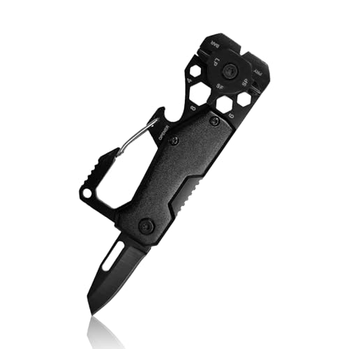 RYHHH Navaja Multiusos, Navaja Plegable Negra, 11 en 1 Herramientas Multiusos, Destornillador para Acampar, Ideal para Camping, Supervivencia al Aire Libre y Pescaria