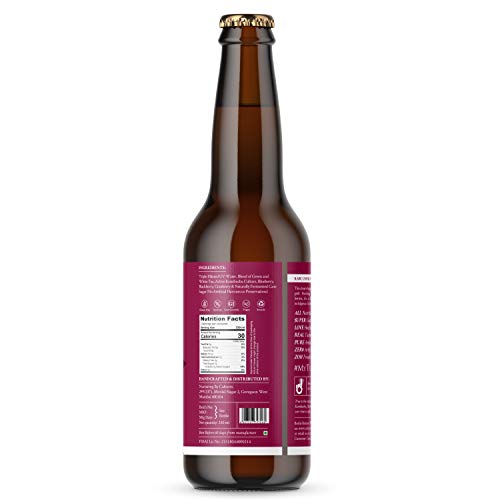 Image of Zoh Probiotics Berry Blast Kombucha | Tea with detoxifying acids, and digestive enzymes. Raw, unfiltered, and unpasteurized with Mother. Made with real berries (330 ml, Pack of 3)