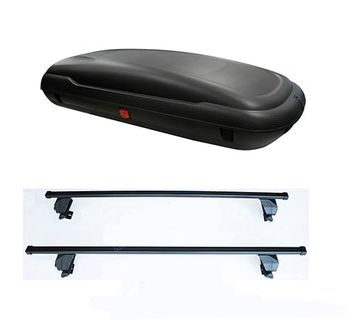 Box Baule da tetto Auto per 500 X dal 2015 in poi KIT con Barre Portatutto BOX 400 LT.