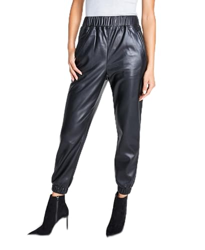 I.N.C. Petite Faux Leather Jogger Pants