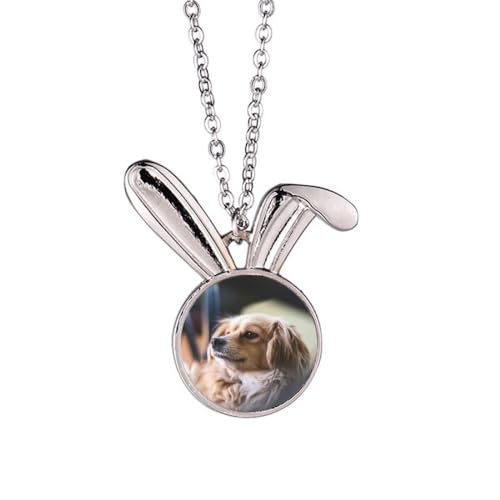 Collier pendentif lapin pour petit animal en acier inoxydable réglable