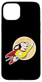Installation facile Superhero Cartoon Mouse for Mighty Humans Flies Past Moon Coque pour iPhone 15 Plus
