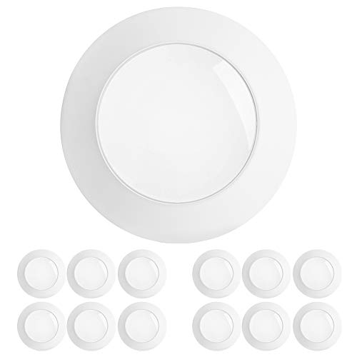 Freelicht 12 Pack 5/6 Inch Flush Mount LED Disk Light, 15W=120W, 3000K Warm