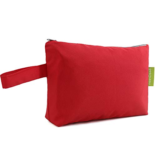 Cosmetic Bags 1 Pack Assorted Colors & Patterns (L, Red)