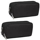 Matériau durable de qualité supérieure : fabriqué en tissu polyester/Oxford de haute qualité, léger, facile à nettoyer, essuyer avec un chiffon humide. Dispose d'une fermeture éclair lisse et durable, assurant une utilisation à long terme de ces trousses à crayons.