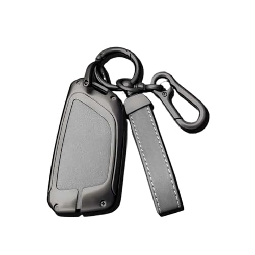 Zinc Alloy Car Key Fob Cover Case Shell Compatible for Cadillac Escalade CT4 CT4-V CT5 XTS CT6 C8 GMC Yukon 2021 2022 Accessories(Gun Grey)