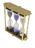 Tea Timer 3-4-5 Minute Sand Brass Frame Hourglass Timer Small Sand Timer Decoration Mini Tea Sand Watch for Home Desk Office Decor