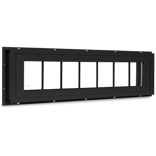 COLORPAPA 10" x 48" Vinyl Transom Window, Black