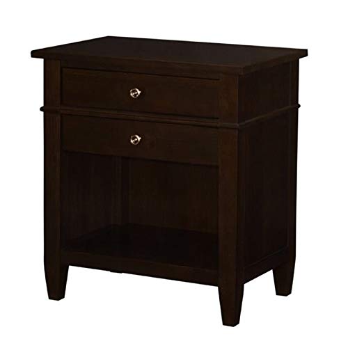 SIMPLIHOME Carlton 24 inches Wide Night Stand, Bedside table, Dark