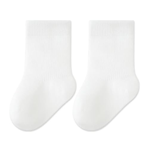 Halilo Baby Girls Toddler Socks Solid Color 5 Pairs Spring Autumn Kids Crew Socks2