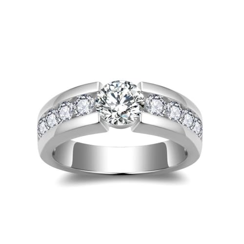Bague moissanite homme argent S925 diamant de laboratoire