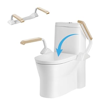 FSA/HSA Eligible Toilet Safety Rails for Seniors, Heavy Duty Foldable Toilet Support for Seniors, Elderly Toilet Seat Rails with Arms, Toilet Bars for Elderly and Disabled Up to 520LBS (Wood Color)