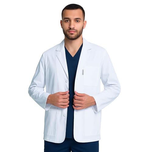 Image of uniformer Full Sleeves Lab Coat for Men | Professional Lab Coat | Durable & Comfortable | Lightweight & Breathable Fabric | Anti-Wrinkle |Ideal for Medical, Science & Laboratory Use