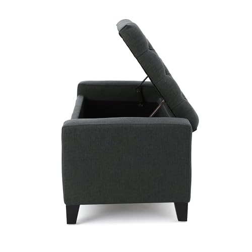 Banc ottoman de rangement 50 pouces gris foncé pour salon