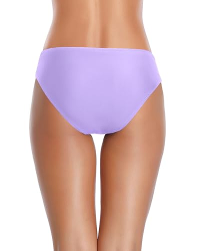 Image of Tempt Me Women Twist Bikini Bottom Moderate High Cut Bathing Suit Bottoms Ruched Swimsuit Bottom