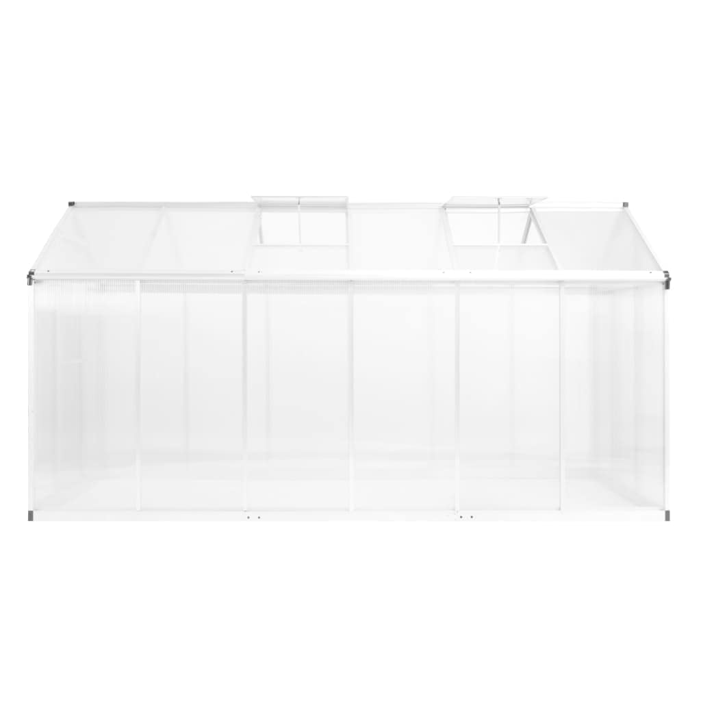 Serra in alluminio, 362 x 190 x 195 cm, con pannelli in policarbonato a doppia parete, resistente ai raggi UV, isolamento termico, superficie di base di 6,87 m², volume di 13,41 m³, robusto telaio in