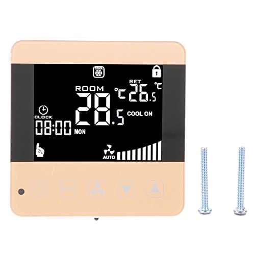 Akozon Termostato de Ambiente - Termostato Digital LCD Aire Acondicionado, Termostato Fan Coil Inteligente para el Control de Unidades Centrales de Aire Acondicionado y Fan-Coil(Tipo WiFi)