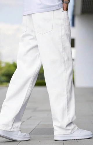 CABRRR Men's White Wide Leg Jeans - Image 3