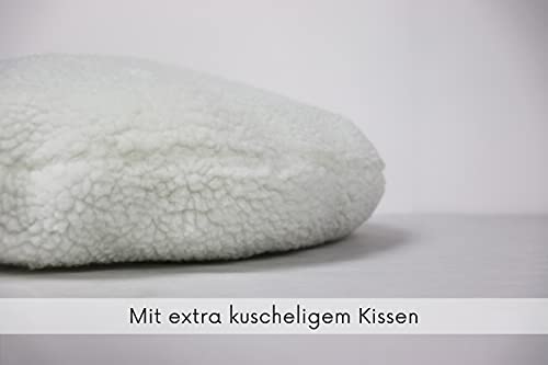 jilda-tex Haustierbett für Hunde Katzen Bettchen Bett rund oval Verschiedene Größen/Farben (44 x 60.5 x 17.5 cm, Dunkelblau)