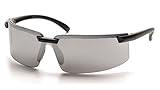 (12 Pair) Pyramex Surveyor Glasses Black Frame/Silver Mirror Lens (SB6170S)