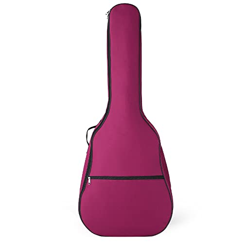 Murezima Sac de Guitare Sac Acoustique de Concert Classique Pleine Taille 40 41 Pouces Protection rembourrée Couverture étanche à Cramoisi