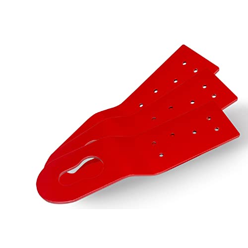 Tie Down Hitch Clip Roof Anchor 3-Pack – Roofing Anchors for Roof Safety &amp; Fall Protection | Reusable Roof Harness Connection Points for Wood Roofs | Red Finish High Visibility