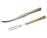 Tenedor Set con cuchillo, longitud 33 cm, de acero inoxidable y madera
