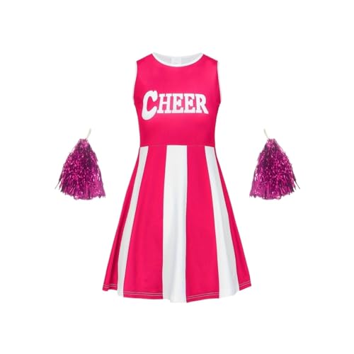 Costume de pom-pom girl confortable taille 120 pour bouger sans gêne avec pompons