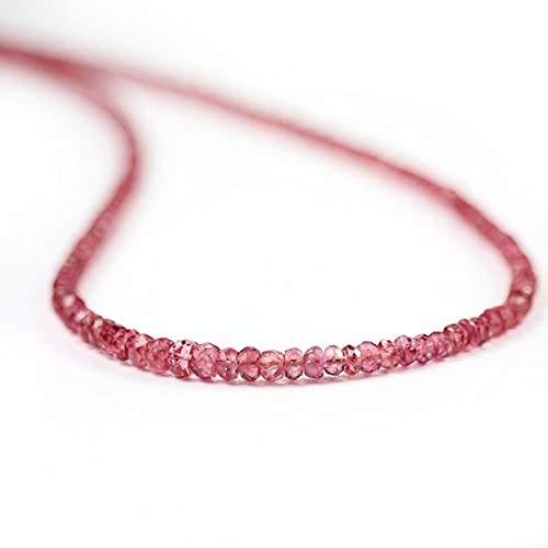 Rondelles facettées spinelle rouge 2-3 mm pierres gemmes pour enfilage et création de perles