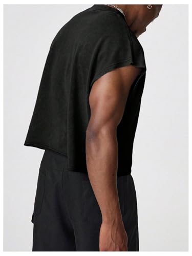 gorglitter men39s dolman sleeve crop vest top t shirts crewneck loose pullover tank tops