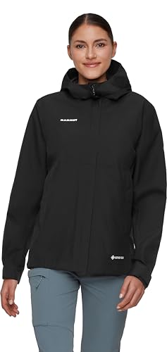 Mammut Treeline Light Hardshell Hooded Jacket Women – Lightweight, Waterproof, Windproof, Black, Medium