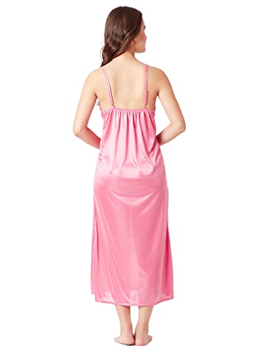 Romaisa Women's Satin Solid Maxi Length Nighty with Robe (Size - Free Size) (Nightwear Set Pack of 2) - Image 4